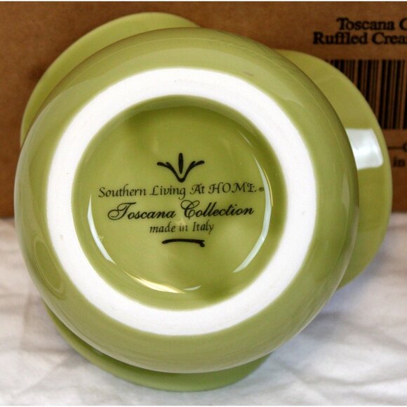 Southern Living Toscana Collection Ruffled Cream & Sugar Set Celery Green #40591 - Picture 9 of 11